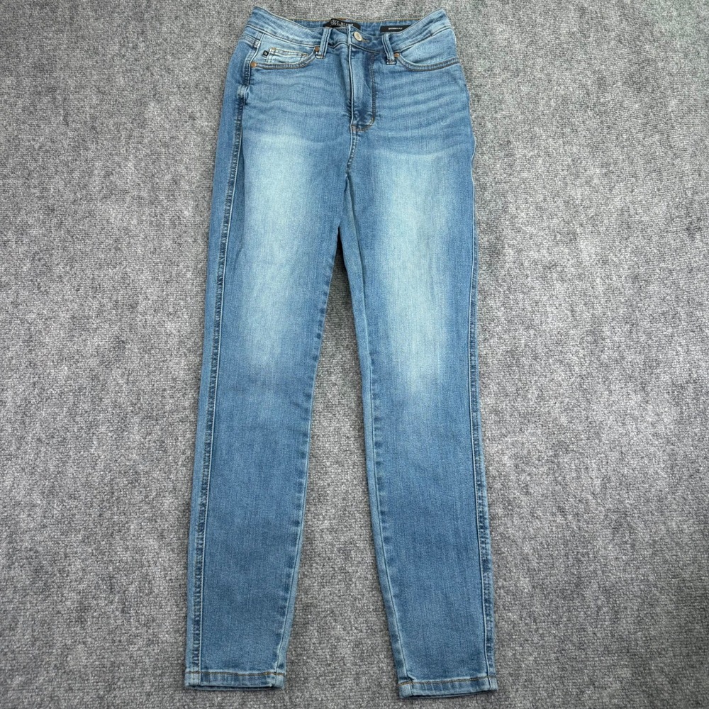 Judy Blue Jeans Womens 3/26 (Fits 27x28) Blue Skinny Fit Stretch High Rise Denim